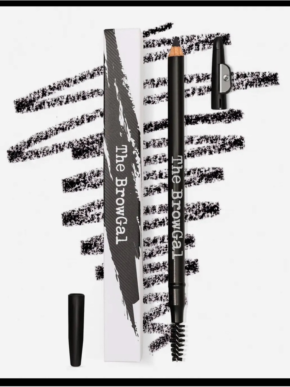 Black Brow Pencil with Spoolie and Sharpener